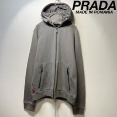 希少 美品 PRADA ナイロン ドッキング デザイン ロゴ ジップ パーカーのサムネイル