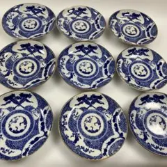 角福 古伊万里 古染付 江戸期 古九谷 染付 銘々皿 膾皿 小鉢 小皿 6客