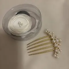 PLST未使用コサージュ　ヘアアクセサリーおまけ付き♡のサムネイル