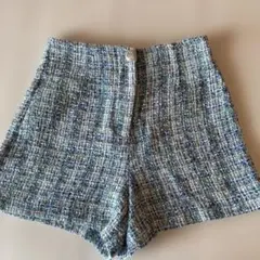 ZARA ツイード ハイウエストショートパンツ
