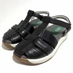 極美品☆fitfit レザー グルカサンダル ブラック 本革 M 23.5cm