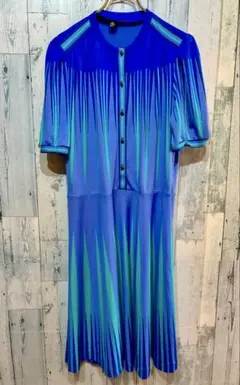 イタリア製 elle レトロ幾何学柄 ポリエステルワンピース