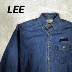 LEE デニ厶 ボタンダウンシャツ 企業ロゴ