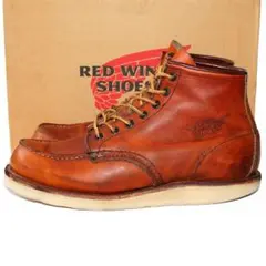 RED WING 875 刺繍縦羽タグ US9.5D モックトゥ USA製 茶