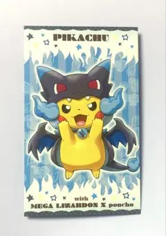 希少　名刺カード　メガリザードンX ポンチョを着たピカチュウ　ポケモンセンター