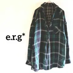 e.r.g* イーアールジー フランネルシャツ リバーシブル チェック 長袖のサムネイル