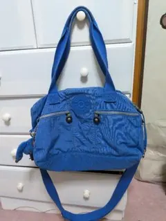 【訳あり格安】キプリング 2way ショルダーバッグ ブルー モンキー付