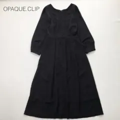 オペークドットクリップ ワンピース ロング ゆったり 黒 フォーマル L 上品のサムネイル