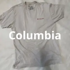 Columbia バックプリント Tシャツ　ベージュ　Mサイズ　古着