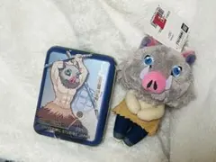 嘴平伊之助　ちょっこりさん　ぬいぐるみキーチェーン　鬼滅の刃　USJ 缶