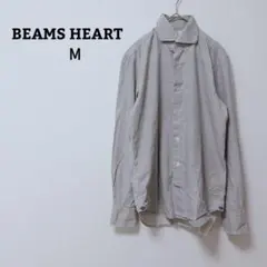 ビームスハート　シャツ　総柄　ビジネス　綿　コットン100　仕事　長袖　М