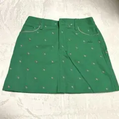 adidas ゴルフ　レディース台形スカート　グリーン総柄