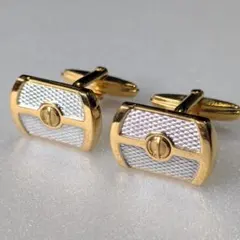 美品✨ダンヒル カフスリンクス ゴールド シルバー コンビ 騎士 盾 ブランド