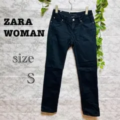 【k54】【ZARA WOMAN】ブラックデニム 【S】 スタイリッシュ　良品のサムネイル