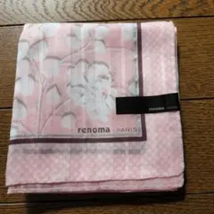 renoma、ピンク系、大判ハンカチ