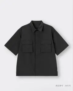 GU　ナイロンオーバーサイズシャツ(５分袖)