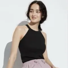 UNIQLO ホルターネックブラタンクトップ　ブラック　黒　S