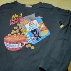 DOUBLE.B フロスティッドフレーク 長袖カットソー 黒140cm