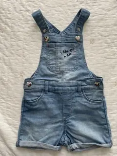 【夏物セール❣️】H&M デニム　ショート　オーバーオール　女の子　74㎝