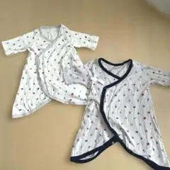 多色模様ラップ肌着 50-60cm 2点セット