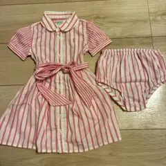Ralph Lauren ピンクストライプ ワンピース 12M