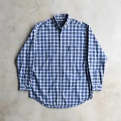 90s アバクロ ビックシャツ チェック 長袖シャツ BIG SHIRT M