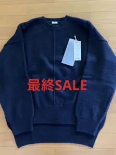 最終セール❗️SEEALL＊ヤク 100%サイドスリットニットプルオーバー 紺