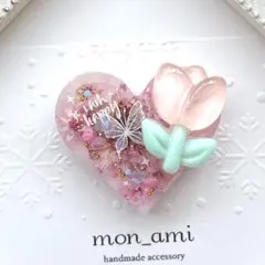ハート型 ドライフラワー レジン ヘアゴム - メルカリ
