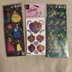 平成レトロ・ディズニープリンセス シール 3パックセット