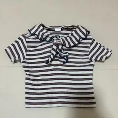 &mignon ボーダー柄 半袖カットソー 80