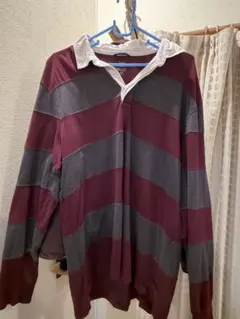 CLUB ROOM XL ポロシャツ バーガンディ/グレー