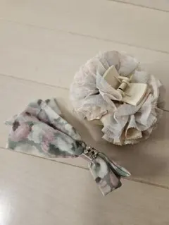 花柄 ヘアクリップ＆バレッタ 2点セット