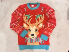 HOLIDAY TIME トナカイ柄 クリスマスセーター L(10-12)