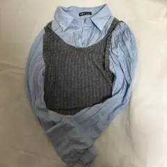 レイヤードデザイン　shein 重ね着風トップス