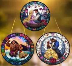 【3枚セット限定5組様】ディズニープリンセス サンキャッチャー　直径15cm