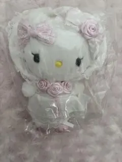 ホワイトフリルハローキティマスコットホルダー