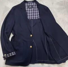 美品 L✨ブラックレーベルクレストブリッジ 紺ブレ テーラード 洗濯○ 金ボタン