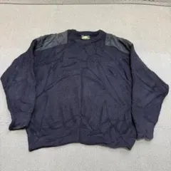 979 ANSETT wool commando knit navy XL