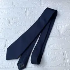 ネイビー ネクタイ 無地 LES MUES シルク100%