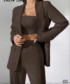 SHEIN セットアップ ブラウン パンツ ジャケット アウター 秋 冬