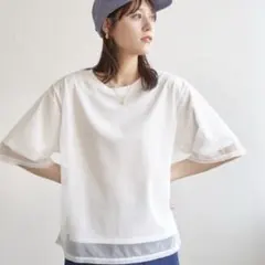 ikka チュールホワイト Tシャツ Mサイズのサムネイル