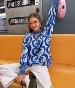 陰陽模様オーバーサイズニット