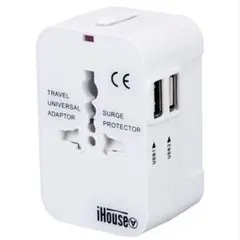 iHouse all 海外変換プラグ 2USBポート マルチアダプター