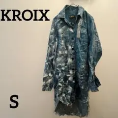 KROIX 【S】 ブルーデニム ロングシャツ インポート古着