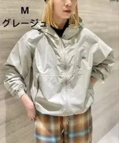 DANTON　ナイロンフードジャケット　グレージュ M