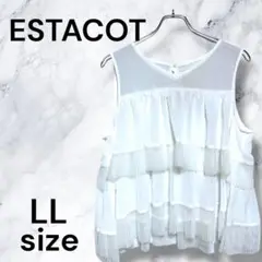 【新品未使用】ESTACOT エスタコット ノースリーブ ブラウス 夏【L L】