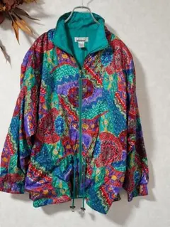 希少　90s Lavon ラボン 総柄　ブルゾン　ナイロンジャケット PL