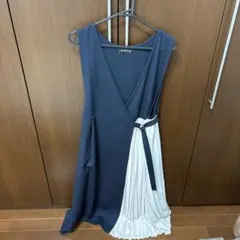 Milk tea ネイビー&ピンク　授乳ワンピース