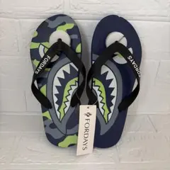 【新品・タグ付き】FORDAYS ビーチサンダル 迷彩×シャーク柄