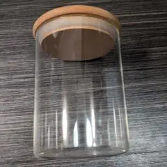 【新品】木製蓋付き ガラスキャニスター 保存容器